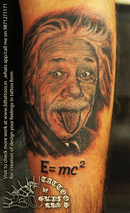 Albert Einstein Temporary Tattoo Sticker (Set of 2) - OhMyTat :  Amazon.co.uk: Beauty